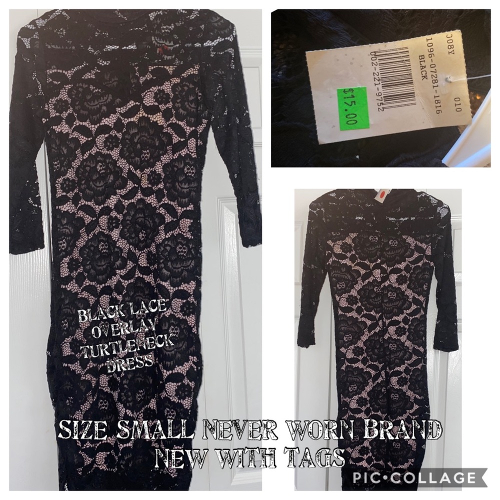Black overlay lace dress